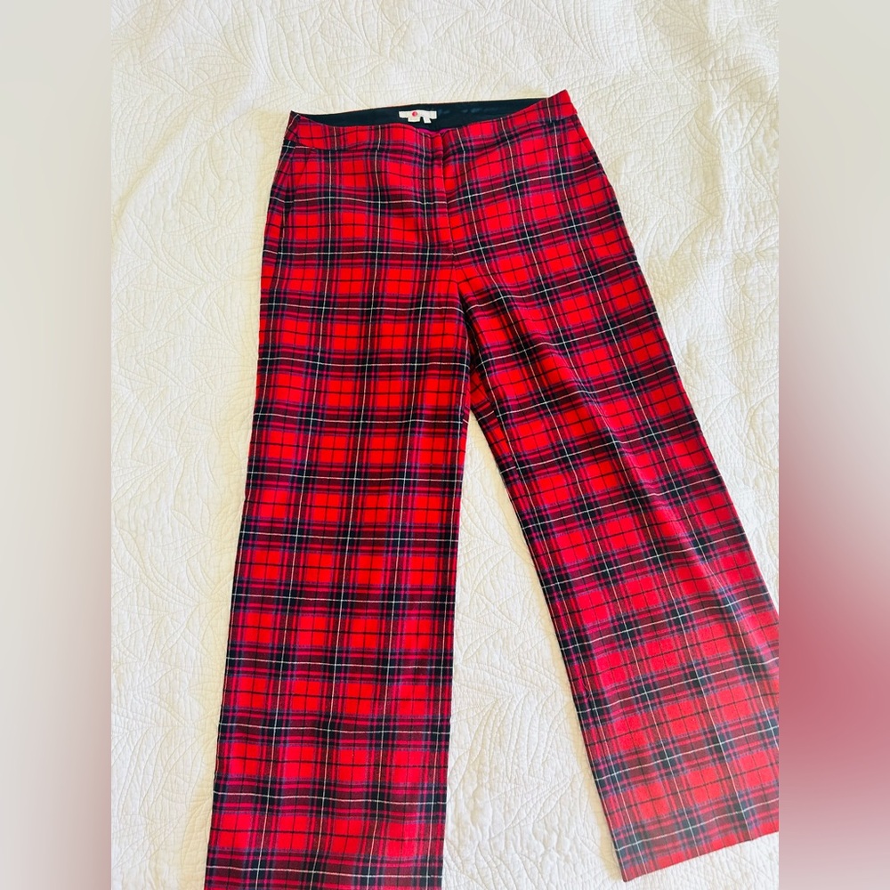 Boden Red Plaid Women's Pants